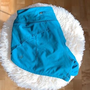 Blue lululemon speed up shorts 4”
